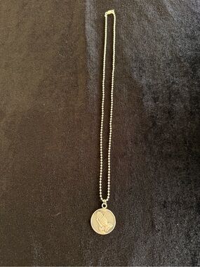 Delicate Silver-Tone Praying Hands Pendant Necklace